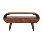Solid Wood Chestnut Circular Tv Stand