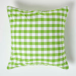 Block Check Cotton Gingham Cushion Cover | 60cm x 60cm | Green