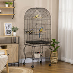 1.53(m) Bird Cage, Parrot Finch Macaw Conure W/ Perch, Wheels, Stand