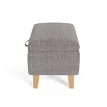 Linen Upholstered Storage Ottoman Footstool & Footrest With Hidden Storage, 49 X 33 X 34 Cm