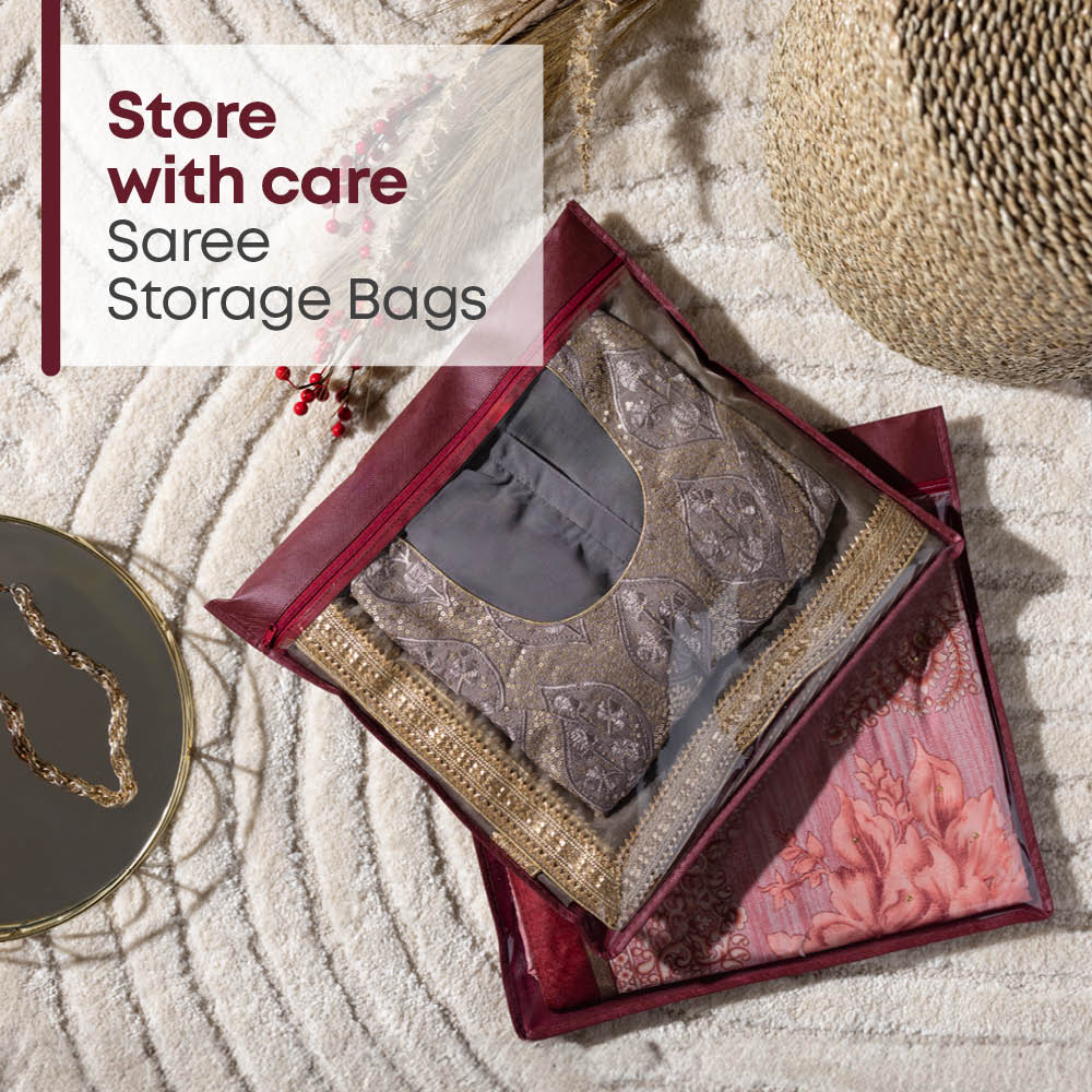 Saree & Garment Storage Bags With Clear Window Pack Of 10