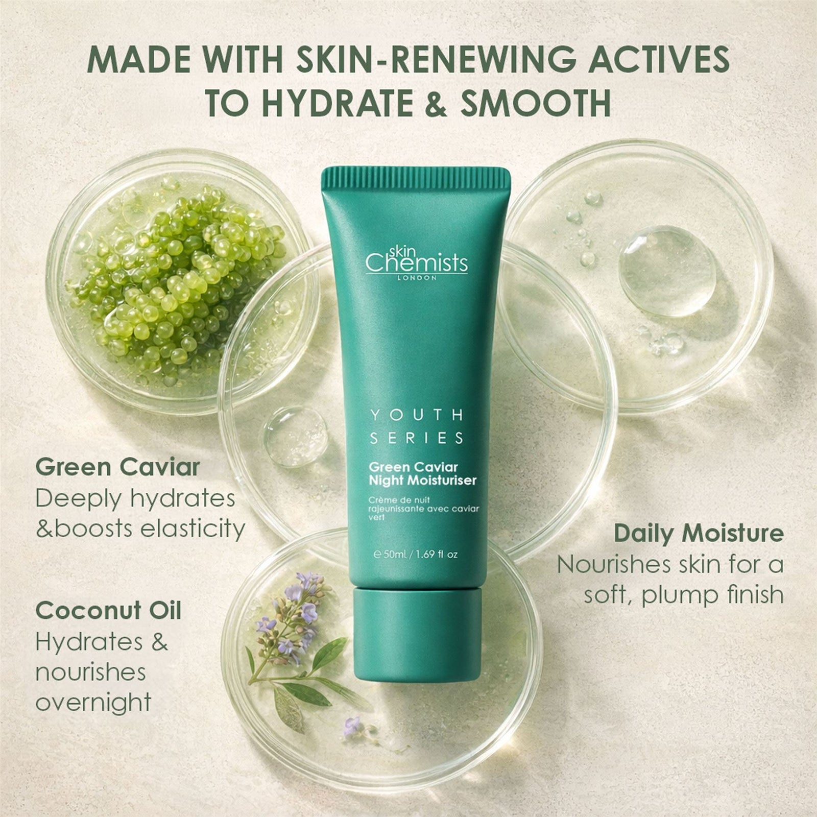 Green Caviar Anti-ageing Night Moisturiser 50ml For Anti-ageing And Hydration