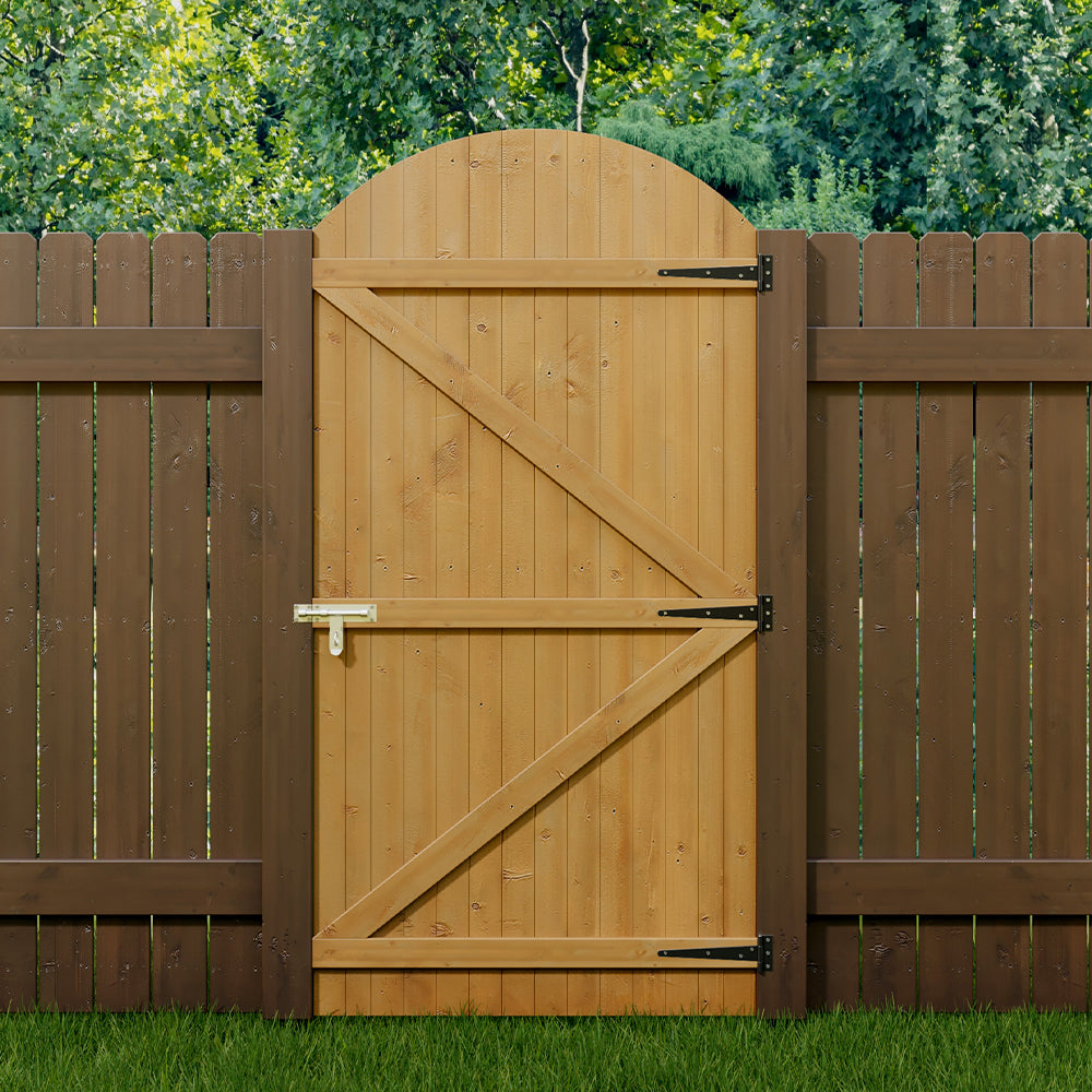 90cm W X 150/180/210cm H Semi Braced Arch Top Strong Wooden Garden Gate | 180cm