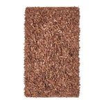 Dallas Leather Shaggy Rug | 150cm x 240cm | Brown