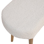 Solid Wood Cream Boucle Nordic Bench