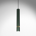 Joker Contemporary Pendant Lamp 1xgu10 Hand Made Cylindrical Style Light | Green & Gold