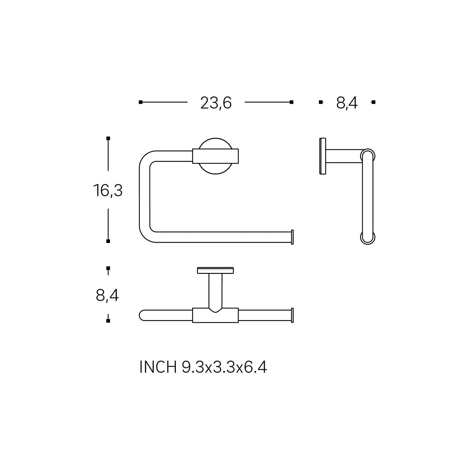 Towel Ring, Brushed Copper Pvd, Wall-mounted, Collection Architect S+