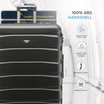 Set Of 3 Hard Shell Suitcase Cabin & Check In Cases With Tsa Lock - Overhead Cabin With Medium & Large Check-in Bag | Set of 3 | Charcoal