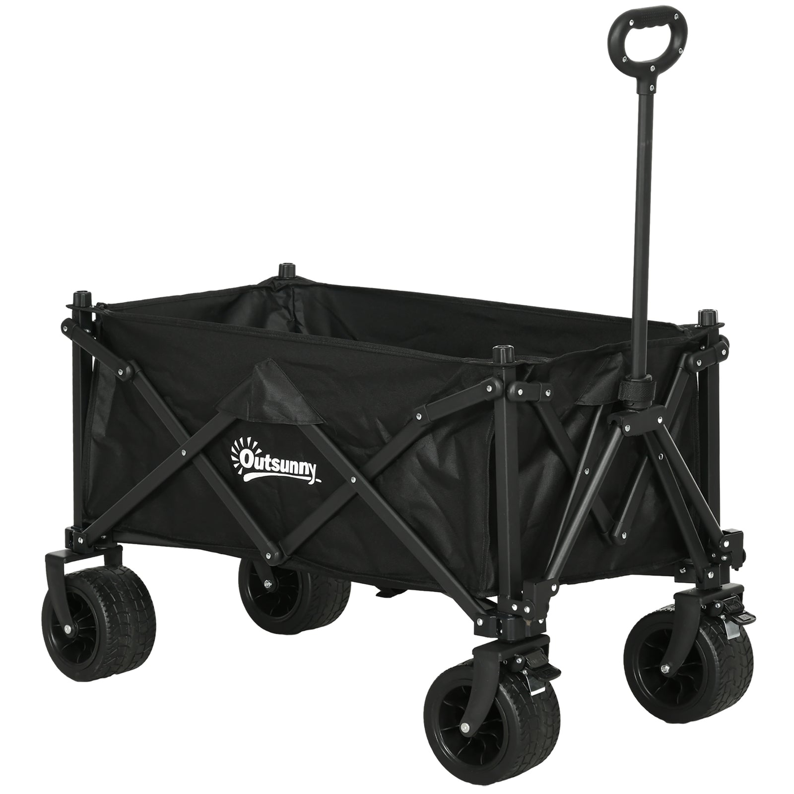Foldable Garden Cart, Utility Wagon With Carry Bag | Black