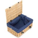 36cm Buff Wicker Empty Picnic Basket | One Size | Blue