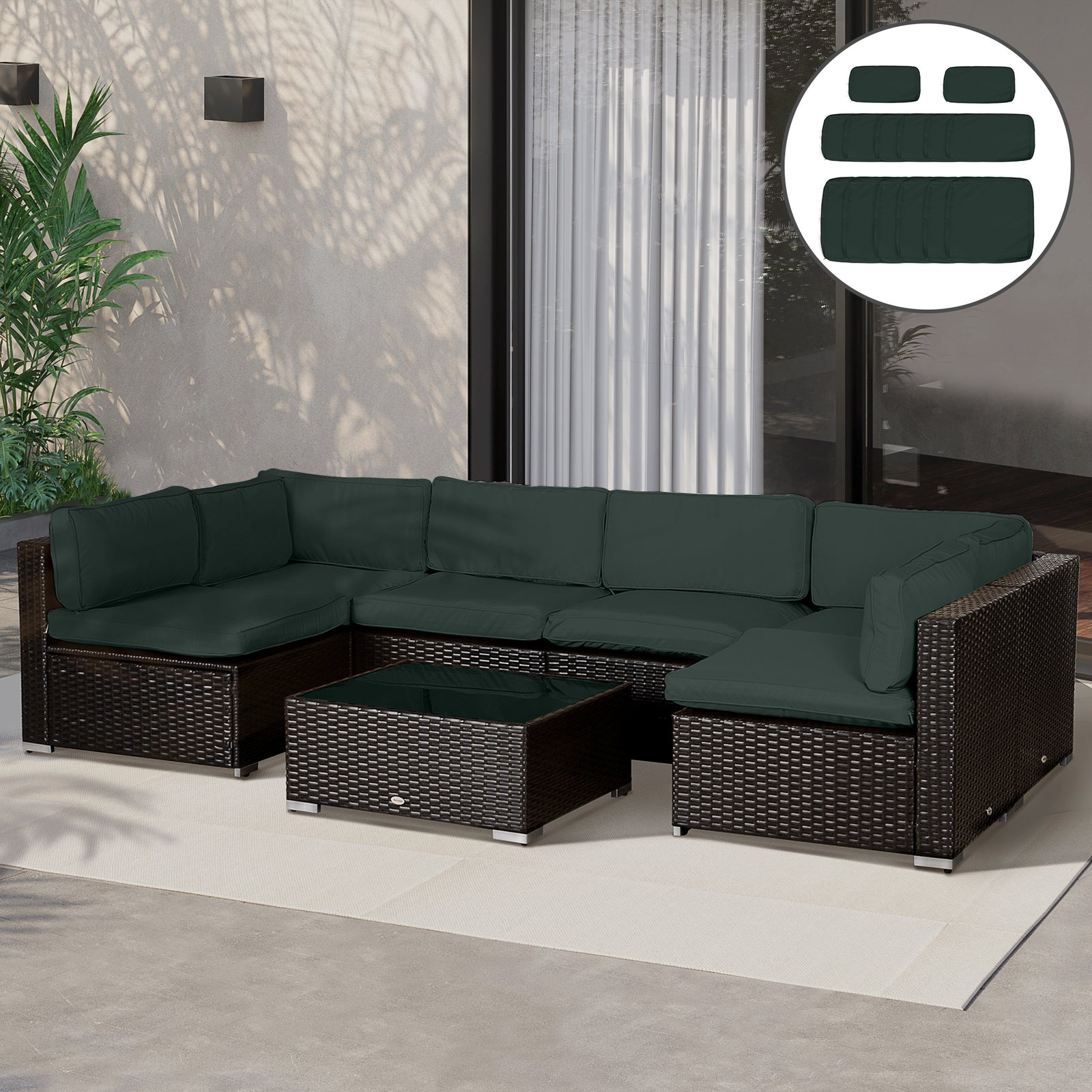 Garden Sofa Set Polyester Cover Replacement No Cushion | Gray