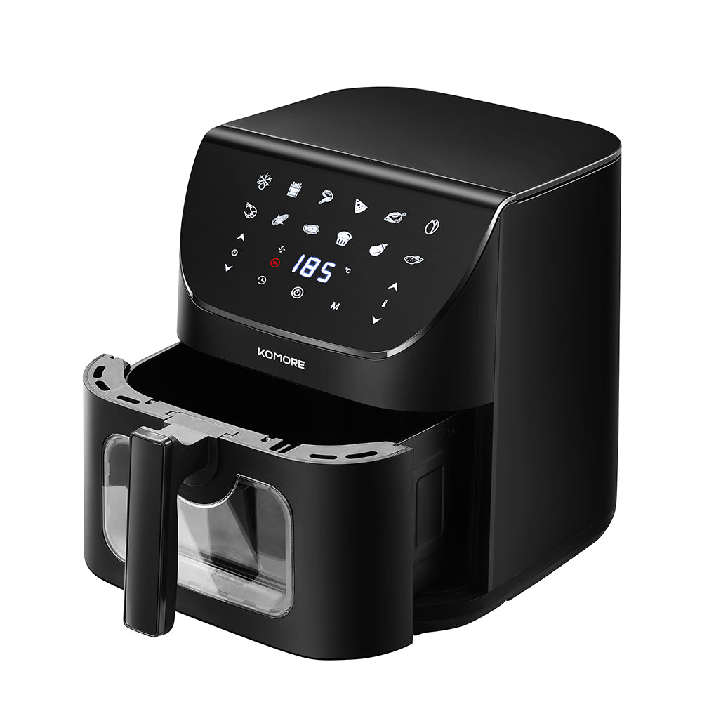 8l Digital Air Fryer With 12 Preset Menus, 1700w Rapid Hot Air Circulation, Viewing Window, Quiet Operation, Non-stick Basket, And Overheat Protection