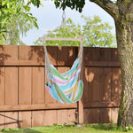 Portable Hanging Chair With Cotton Rope Wooden Support Bar | Green