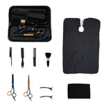 11-piece Hair Cutting Scissors Thinning Shears Set | Blue & Gold
