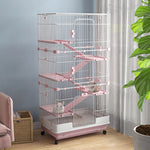 4/6-level Small Animal Cage, Indoor Pet House | Pink