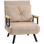Click Clack Single Chair Bed Settee For Living Room | One Size | Beige
