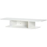 Wall Mounted Tv Stand With Storage Shelf | White
