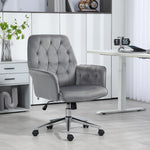 Tufted Swivel Computer Chair W/ Arm | Dark Gray