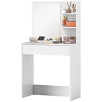 Dressing Table With Mirror And Storage, Modern Vanity Desk, White