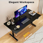 Electric Standing Desk  Adjustable Height Workstation Metal Frame Black | Black