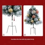Set Of 2 Led Snow Flocked Christmas Trees,artificial Pine With Red Berries & Baubles, 8 Lighting Modes, Timer Function