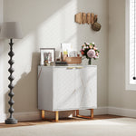 Sideboard Buffet Cabinet With 2 Doors And Adjustable Shelves | One Size | White