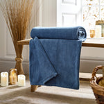 Snuggle Touch Solid Colour Fleece Throw – 140x180cm – Super Soft Plain Blanket | 140cm x 180cm | Ocean