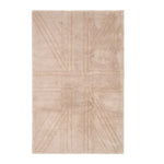 Cotton Tufted Rug Union Jack Plain Embossed Mat | 50cm x 75cm | Mink