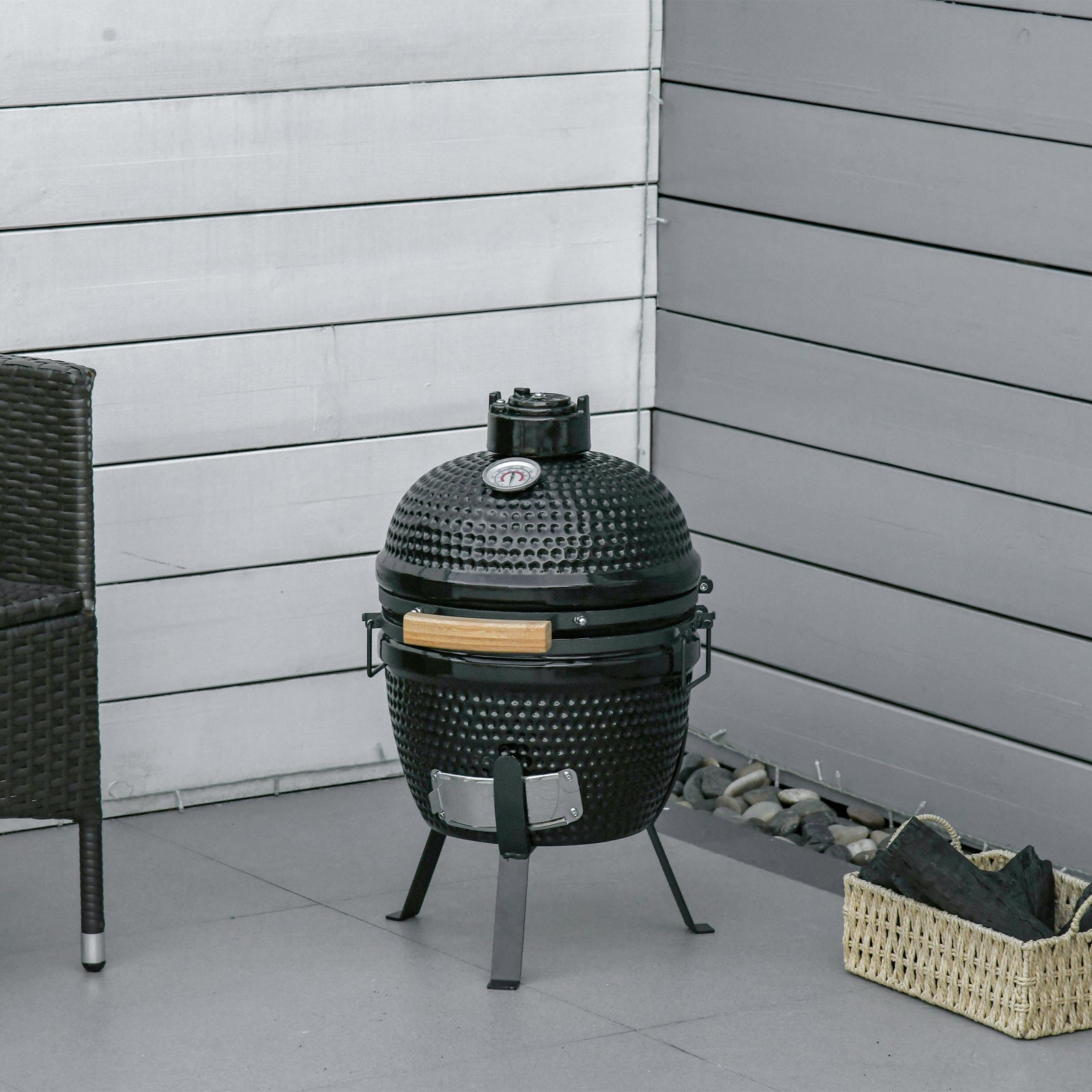 Ceramic Bbq Grill, Japanese Egg | Black