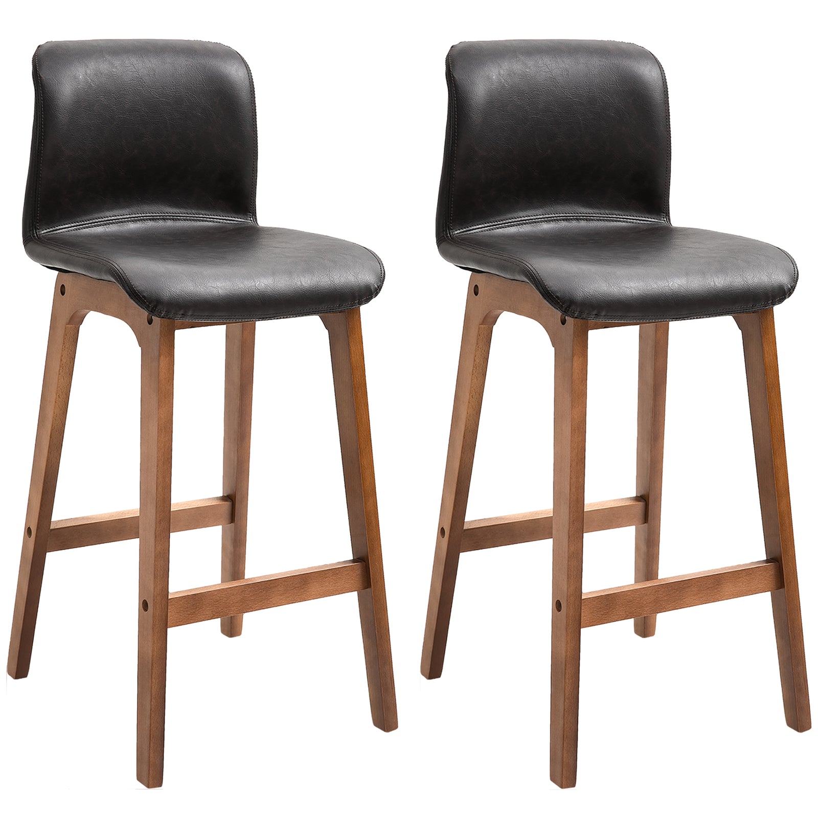 Modern Wood Bar Chairs Dining Stools Brown
