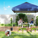 3x3 M Pop Up Gazebo W/ Wheels, One-touch Party Tent | Dark Blue