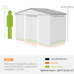 7 X 4ft Garden Shed Storage W/ Foundation Kit, Vents | Light Grey