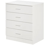Storage Cabinet Vertical Drawer Chest Of 4 W/ Metal Rails