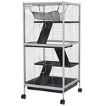 Rolling Small Animal Cage For Chinchillas Ferrets Kittens W/ Ramp | Grey