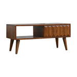 Solid Wood Chestnut Prism Sliding Media Unit