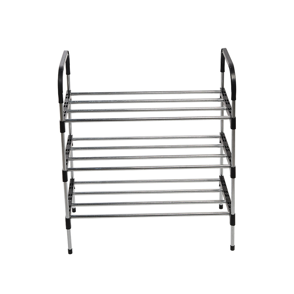 Multi Tiers Shoe Rack Organizer Stackable Space Saving Shoe Shelf | 3 | Black