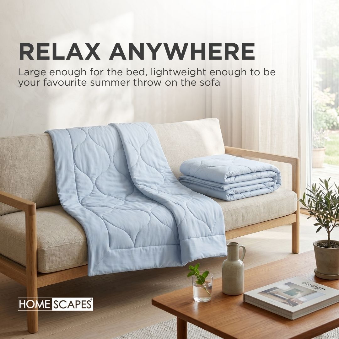 Cooling Blanket, Summer Coverless Duvet | EU Single | Blue