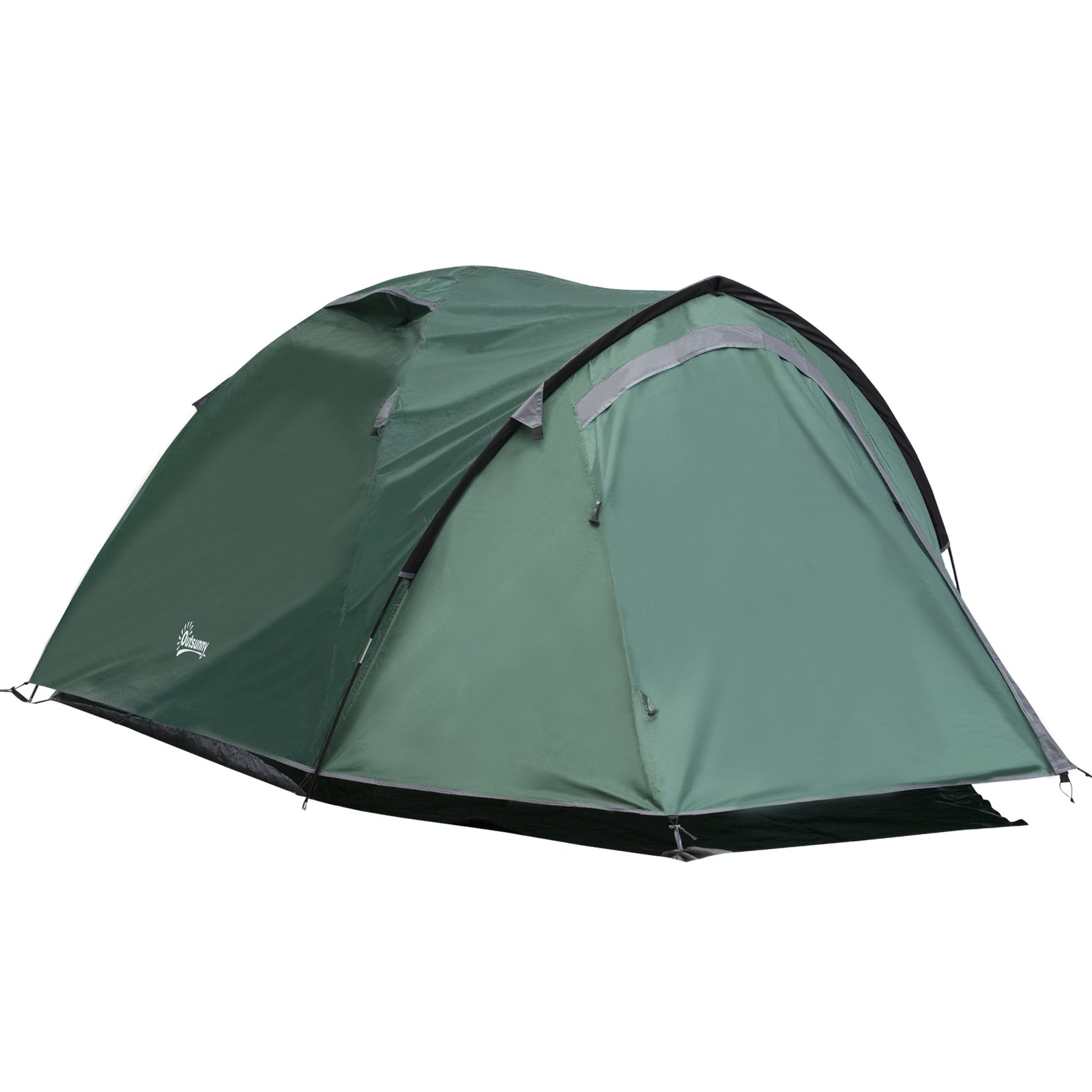 Compact Camping Tent W/ Vestibule & Mesh Vents For Hiking | Gray