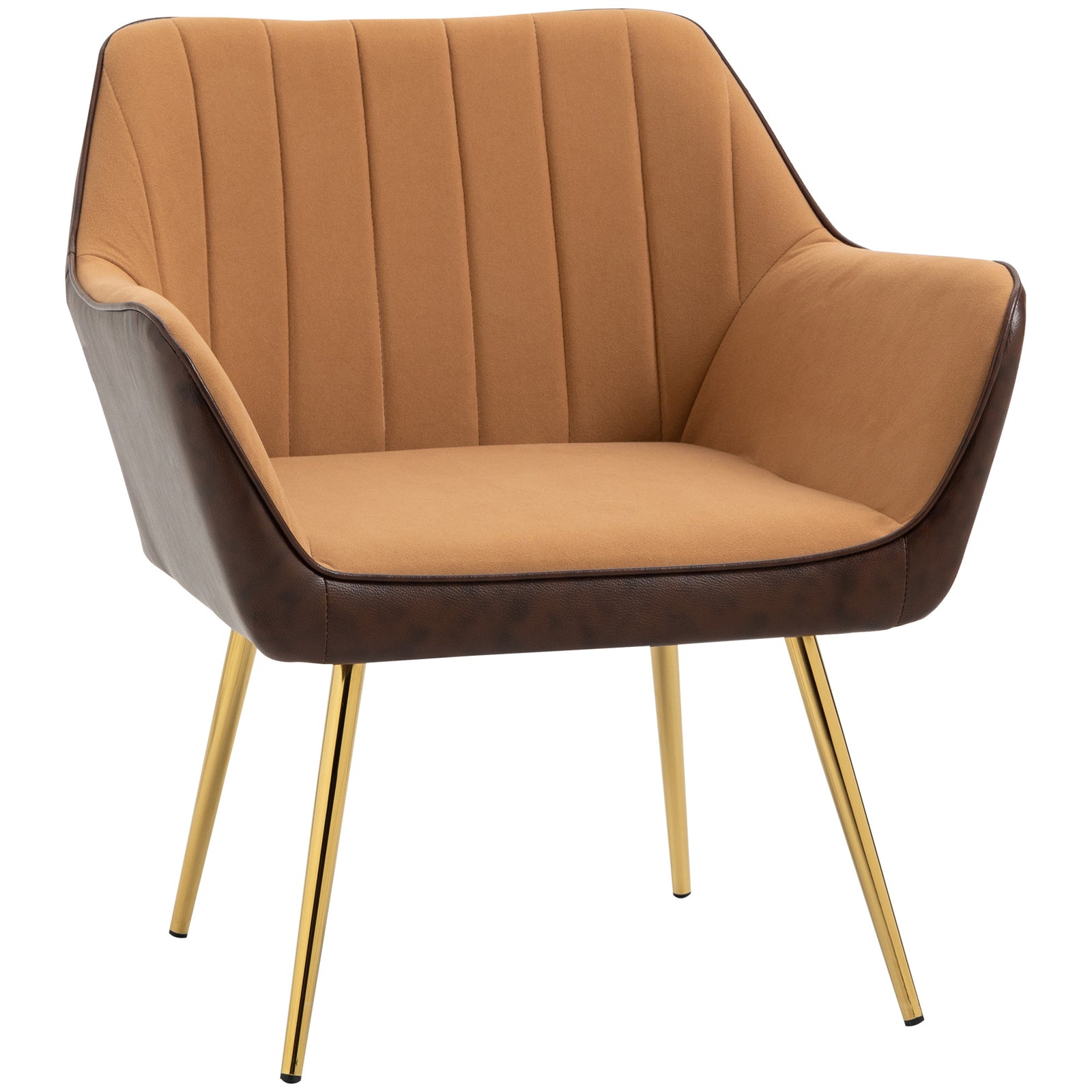 Accent Chairs Velvet Armchairs Living Room Bedroom | One Size | Brown