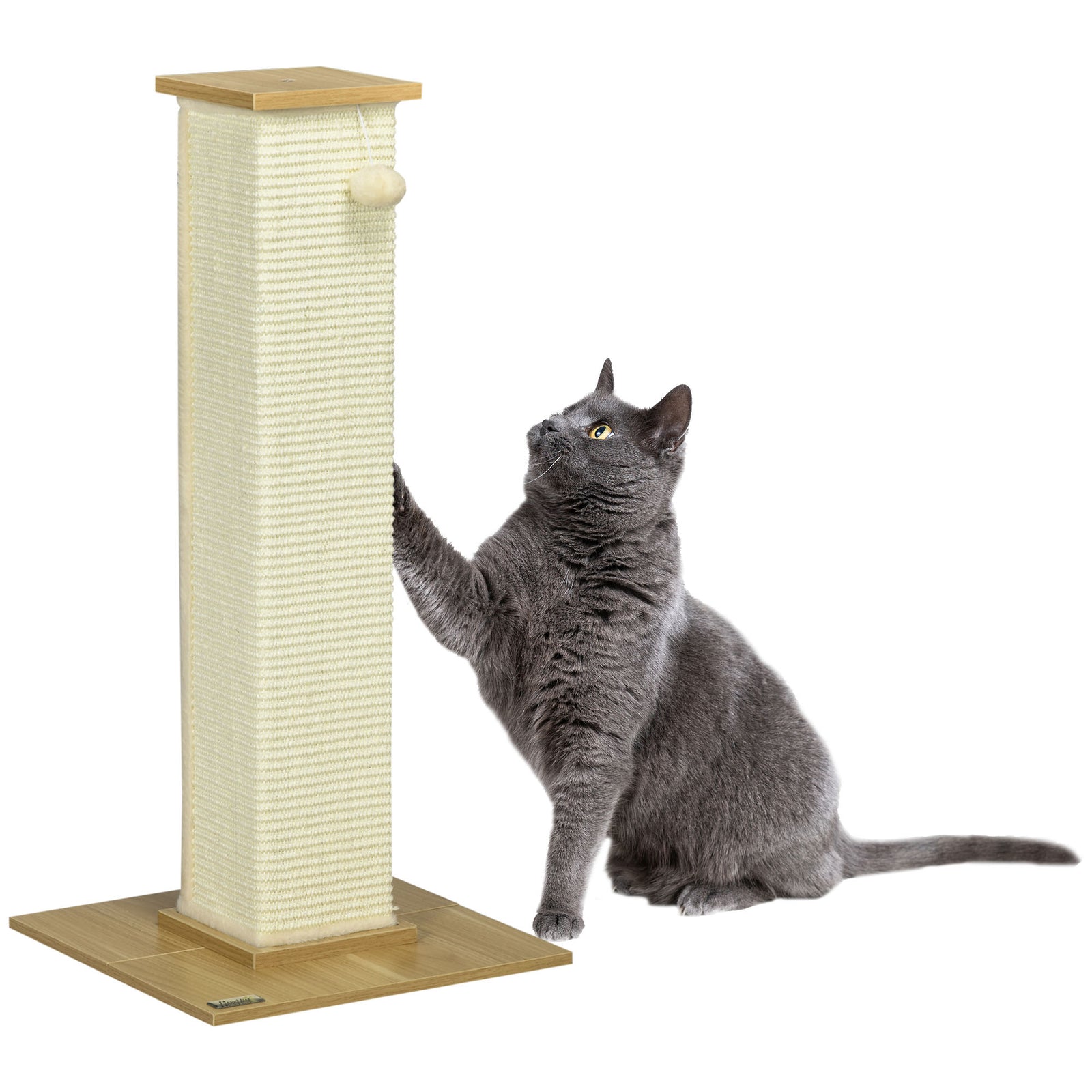 80cm Sisal Rope Scratching Post, Cat Scratching Post - White
