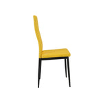 San Diego Marble Top Dining Table With Emily Leather Chairs | Mustard