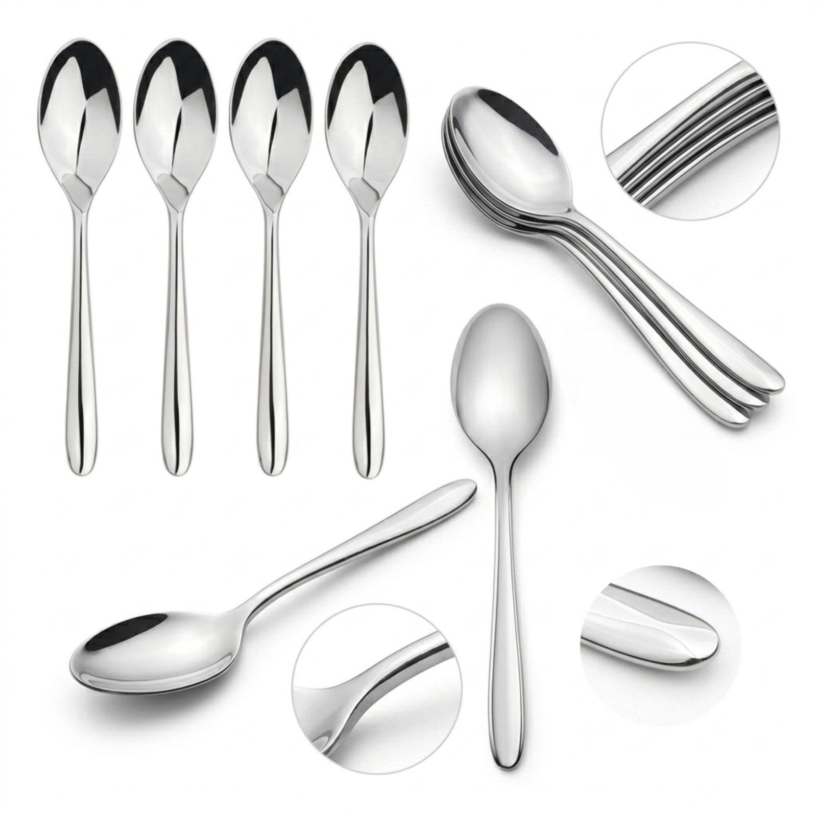 Cutlery Sets Stainless Steel 18/8 Forks Spoons Catering Nova | Set-of-12 | Silver