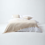 Combed Cotton Cable Knit Throw | 130cm x 170cm | Natural