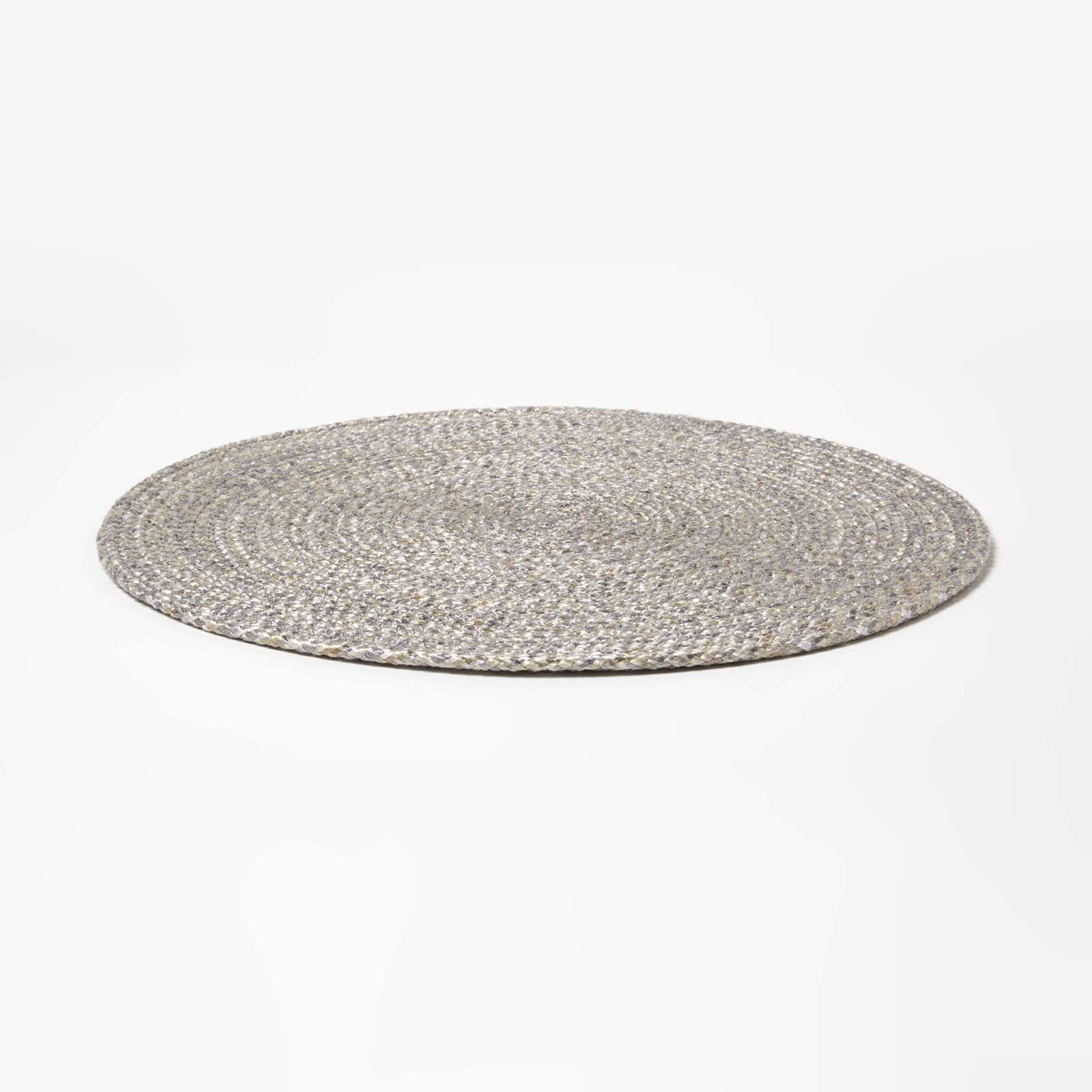 Handwoven Round Placemats Set Of 4 | 40cm | Silver