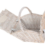Wicker Small White Elegant Picnic Basket