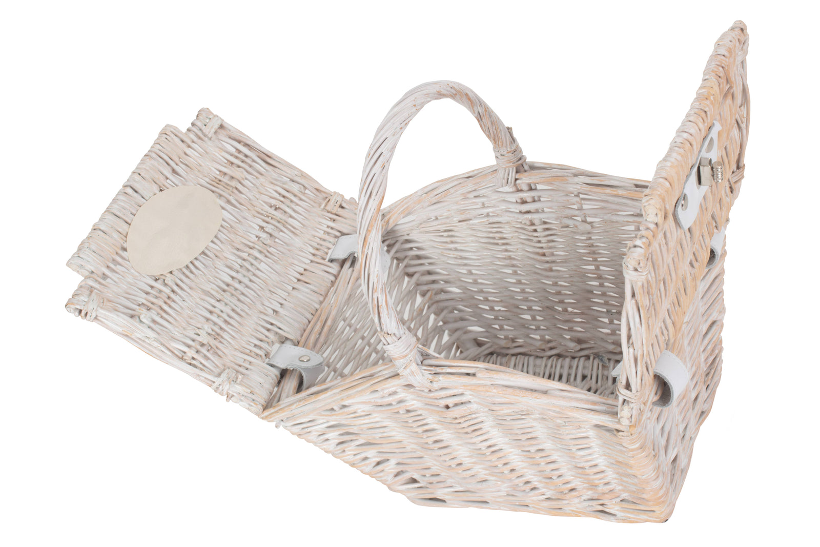 Wicker Small White Elegant Picnic Basket