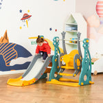 3-in-1 Kids Swing And Slide Set With Basketball Hoop Slide Swing