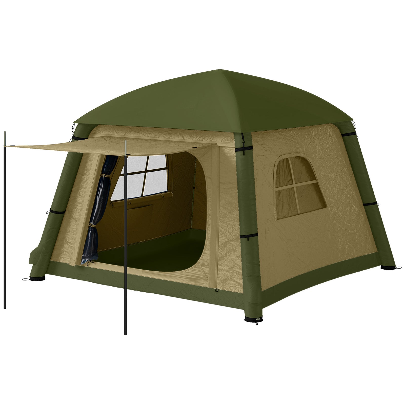 Inflatable Camping Tent, Easy Setup 2 Man Tent | Brown