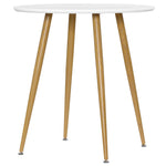 Dining Table With Matte Round Top, Metal Base