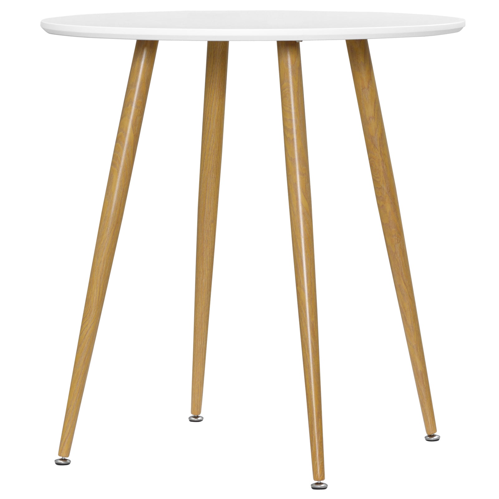 Dining Table With Matte Round Top, Metal Base